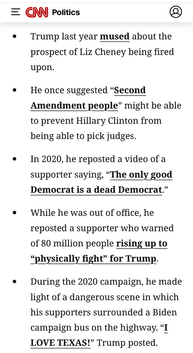 AaronBlake's tweet photo. Some relevant history on Trump and political violence: https://t.co/jnvXW7ZLAn