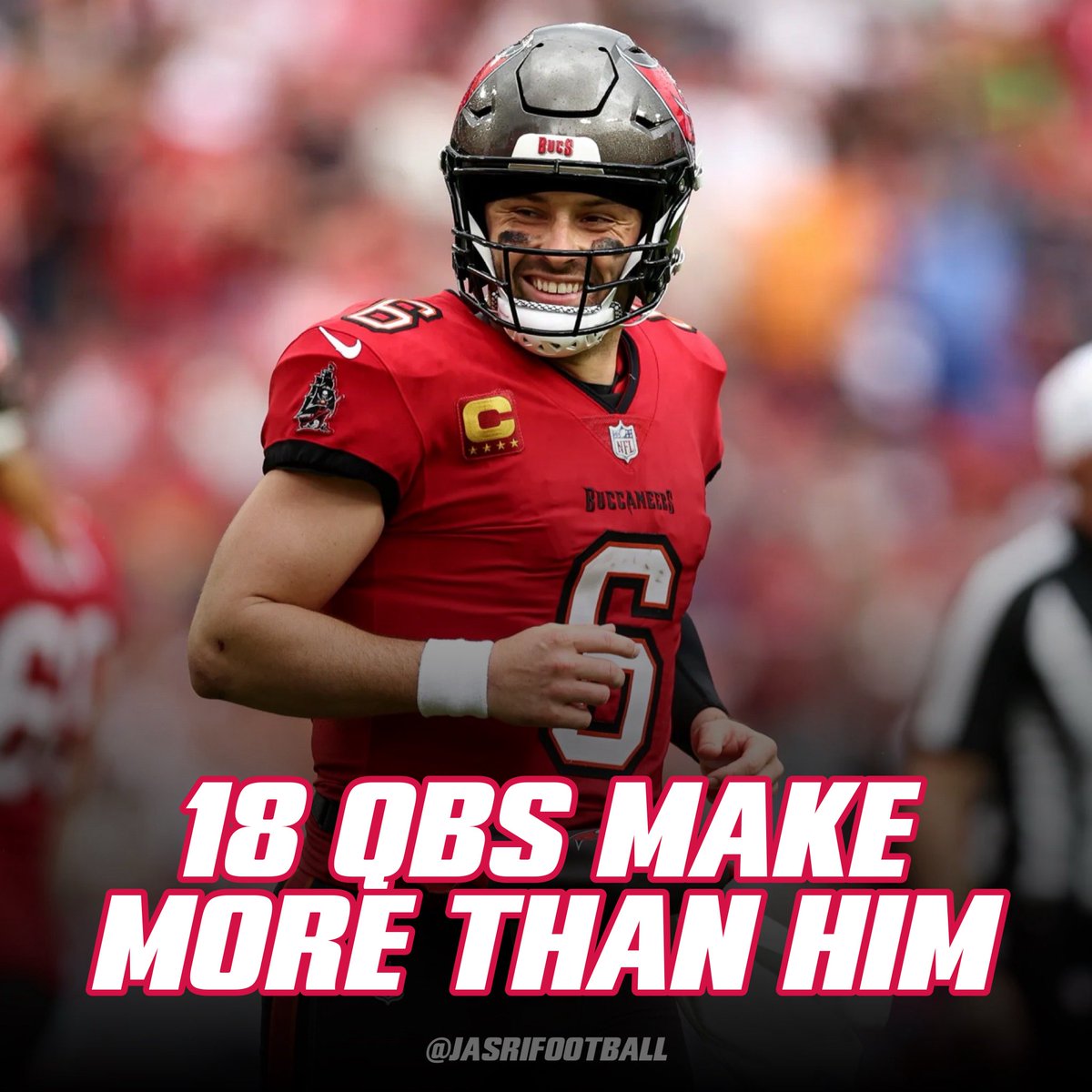 QBs that make more per season than Baker Mayfield: 

- Dak Prescott
- Trevor Lawrence
- Jordan Love
- Josh Allen
- Joe Burrow
- Tua Tagovailoa
- Brock Purdy
- Jared Goff
- Justin Herbert
- Lamar Jackson
- Jalen Hurts
- Kyler Murray
- Deshaun Watson
- Patrick Mahomes
- Kirk