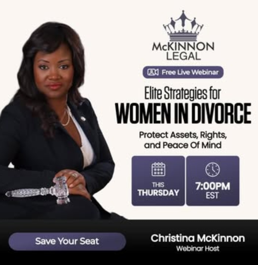 MckinnonLegal's tweet photo. 💼 You deserve more than representation; you deserve a winning plan. Our free webinar will show you the 3-phase system that empowers women to navigate divorce.

Register here:
https://t.co/rcNU95uiiv

#ExitStrategy
#EveryThursday
#McKinnonLegal https://t.co/VBx0jVVu28