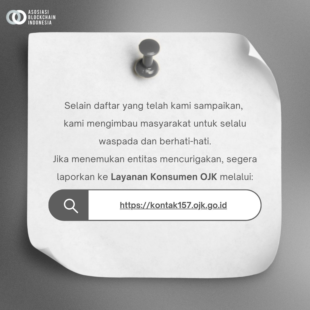 🚨 WASPADA! 🚨

Jangan percaya pihak yang mengaku Pedagang Aset Keuangan Digital (PAKD) tanpa izin OJK.

✅ Hanya PAKD berizin &amp; diawasi OJK yang legal.
❌ Tanpa izin = ilegal &amp; berisiko rugi.

Selalu cek daftar resmi PAKD OJK sebelum bertransaksi!