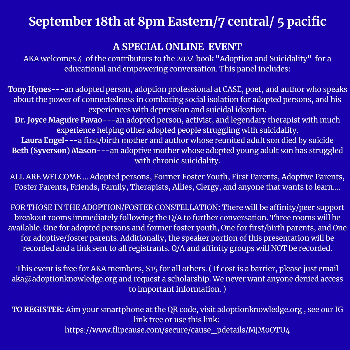 aka_tx's tweet photo. Please join us Sept 18th ... a difficult but important conversation... Everyone is welcome.. separate affinity/peer support groups to follow for those in adoption constellation

https://t.co/obBJspFJDD
 #adoption #awareness #adoptees #firstmothers #birthparents #adoptiveparents https://t.co/mVKUUrdmDY