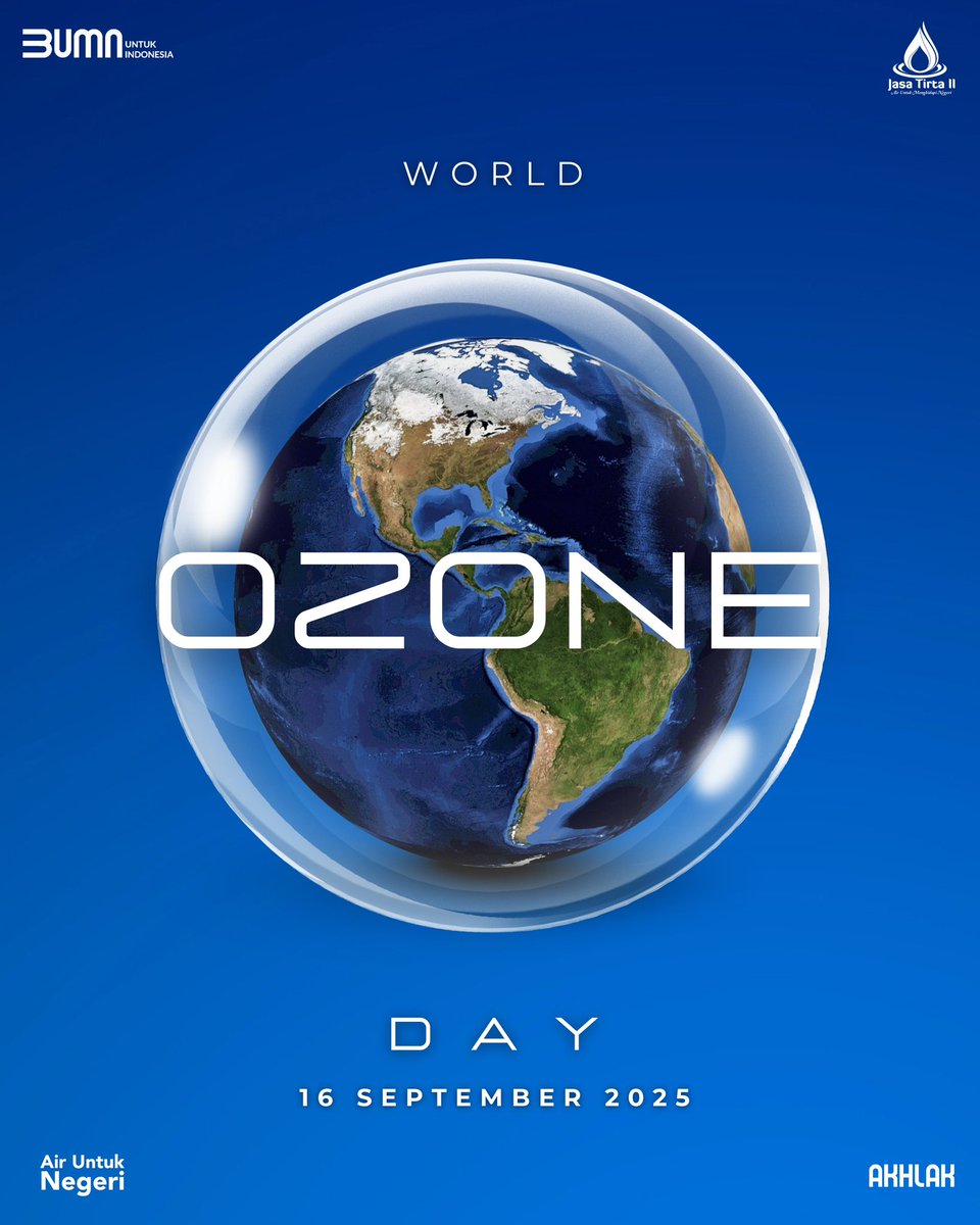 Hallo #SobatAir

🌍World Ozone Day✨
16 September 2025

Lapisan ozon adalah tameng pelindung bumi dari radiasi berbahaya matahari. Menjaga keberadaannya berarti menjaga kelestarian bumi dan kehidupan di dalamnya. 🌱💧

#WorldOzoneDay #JasaTirta2 #AirUntukMenghidupiNegeri #GoGreen
