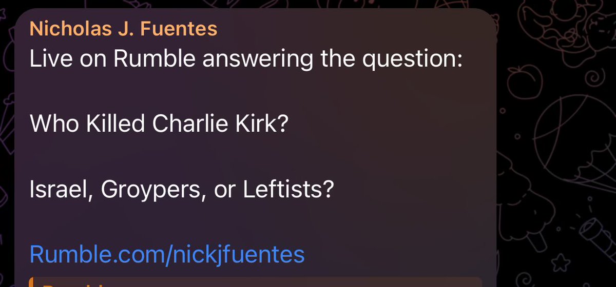 NICK FUENTES IS LIVE!

Biggest show on the planet. 

Tune in on rumble.