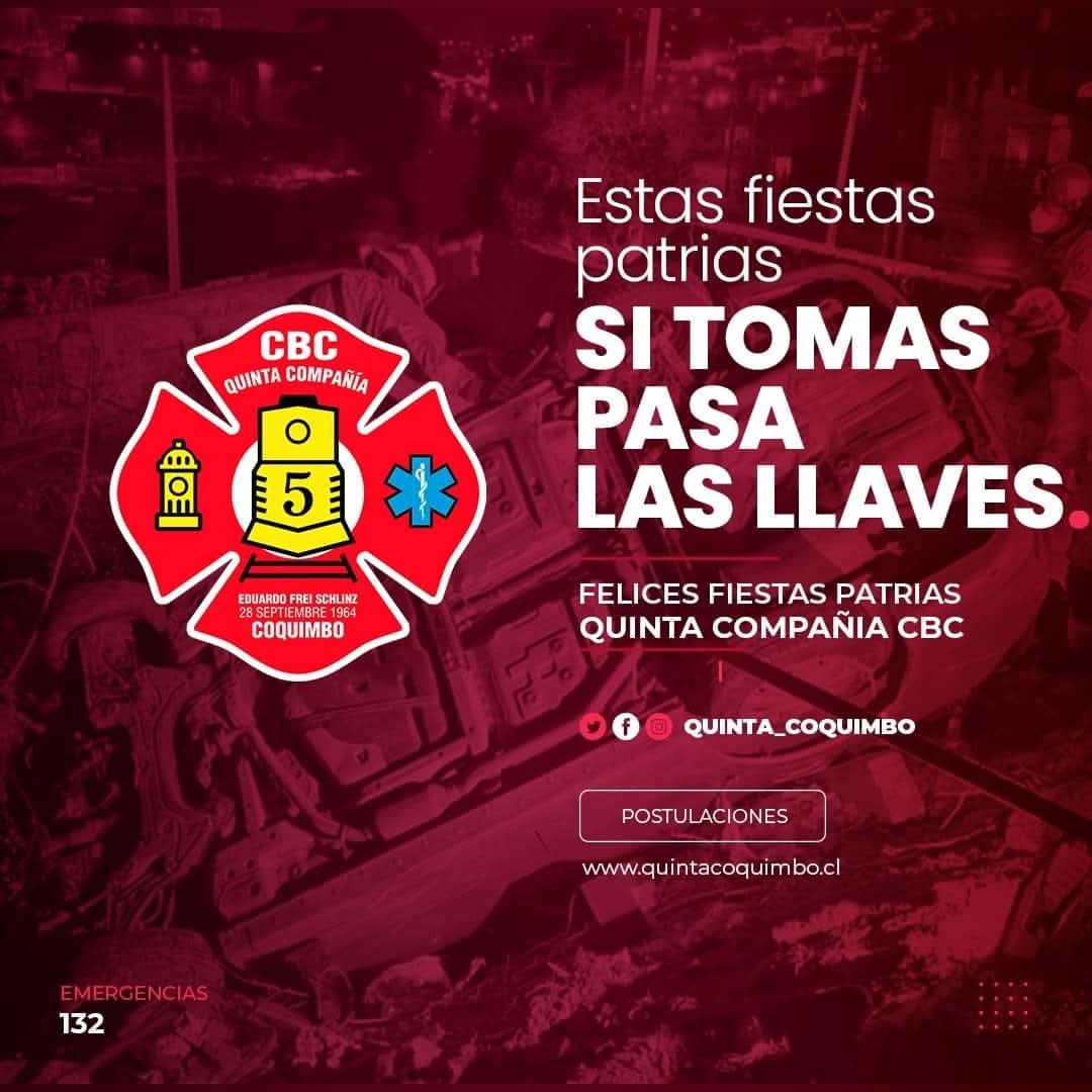 Estamos a portas de estas nuevas Fiestas Patrias seamos responsables con nosotros mismos, nuestros familiares y nuestro entorno alrededor Así podrán pasar unas lindas y felices fiestas sin lamentaciones Sé el protagonista de la fiesta y no de una emergencia
#COMPARTE #CUIDATE #rt