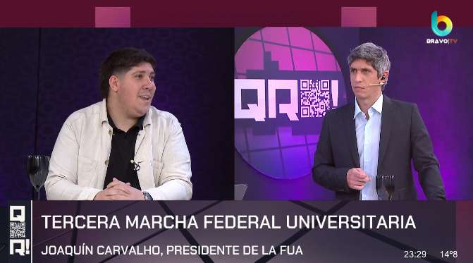 <a href="/programaqr/">QR Escaneá La Realidad</a> <a href="/carusopablo/">Pablo Caruso</a> <a href="/hernanletcher/">Hernán Letcher</a> <a href="/ceciliamoreauok/">Cecilia Moreau</a> 📌 Vía <a href="/programaqr/">QR Escaneá La Realidad</a> | <a href="/JoaqoCarvalho/">Joaquín</a> sobre el tratamiento del veto a la Ley de Financiamiento Universitario 

"Hay más del 60% de la Cámara de Diputados que son egresados de la universidad pública. Si no moviliza la historia personal, no hay nada más que decir"