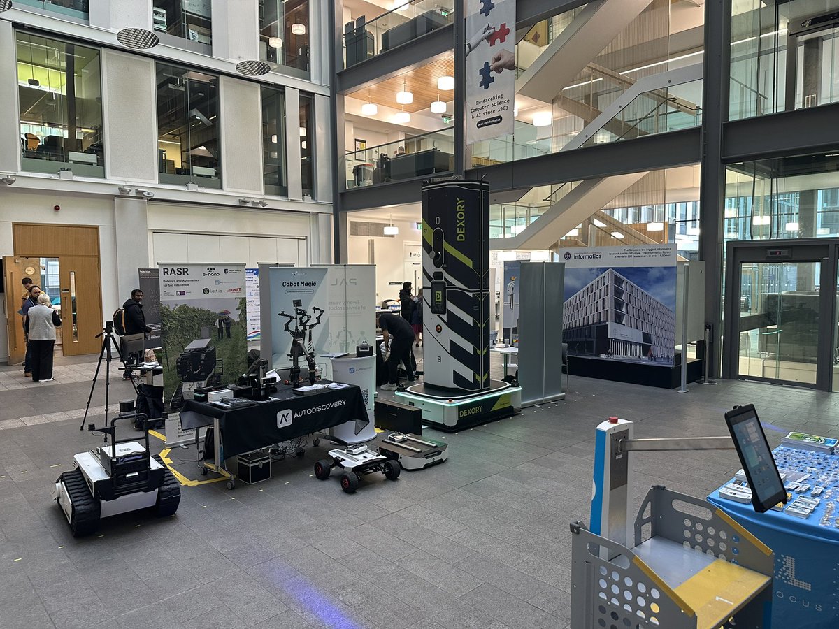 We're set up for the first onsite day of #ROSConUK at the Univerity of #Edinburgh's #Informatics Forum! Hope to see you here, our onsite staff are looking forward chatting with everyone in sessions and at the booth. #PhysicalAI #Robotics #AI #ROS