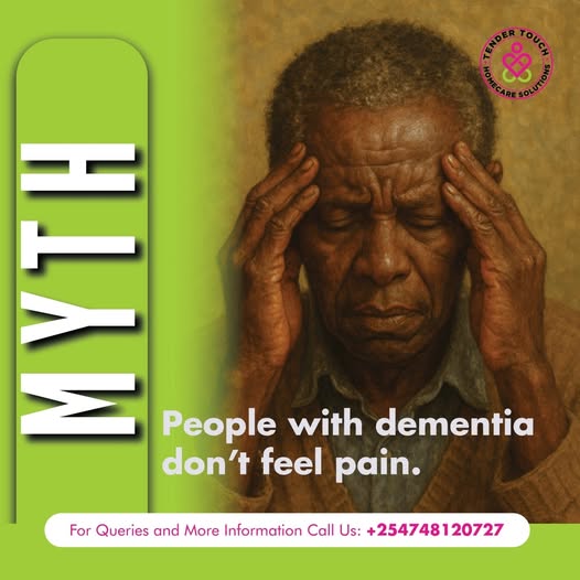 Tendertouch254's tweet photo. MYTH: People with dementia don’t feel pain.
FACT: They do! Just like everyone else but sometimes can’t express it.
Professional caregivers are trained to recognize and manage such pain effectively.
#chroniccondition
#homecare
#caregiver
#KimaniIchung
#CSMurkomen
#Manchester https://t.co/b755m2Ve73