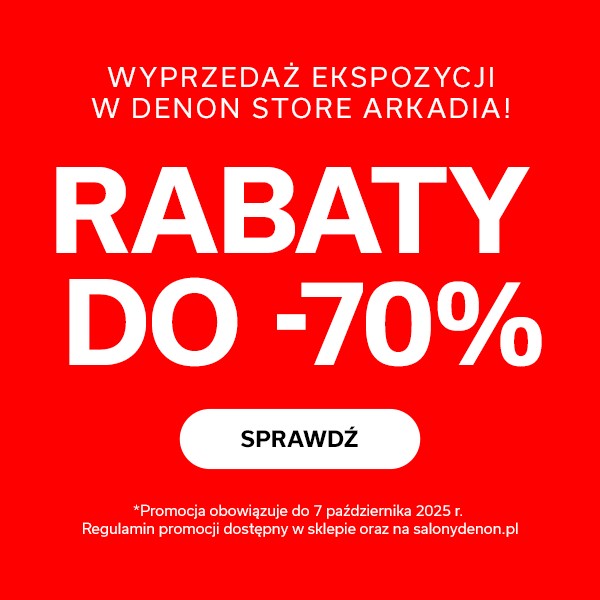 Wyprzedaż ekspozycji w Denon Store Arkadia - rabaty do -70%! 🔥🔥
Rabaty sięgają nawet -70%, a wiele produktów dostępnych jest tylko w pojedynczych sztukach - kto pierwszy, ten lepszy! Nie przegap tej okazji i sprawdź szczegóły na: bit.ly/48hlHVV 👀
