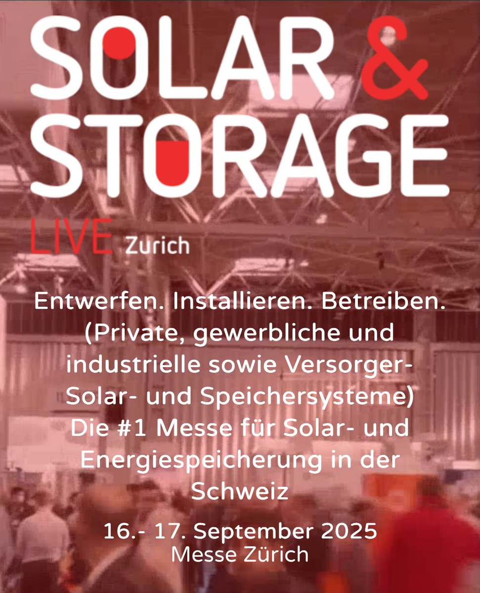 Dann schauen wir mal, was und wer es da so gibt an der Solar und Storage Messe in Zürich! Gibt also heute und morgen vielleicht etwas mehr Posts wie üblich 🙏😍