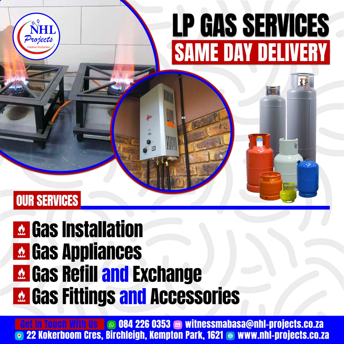 Nhlprojects's tweet image. SAME DAY DELIVERY LP GAS SERVICES

Our LP Gas services are reliable and comes with a warrant yet affordable at the same time.

Give us a call, visit our website or email us today for a free same day delivery quotation.
