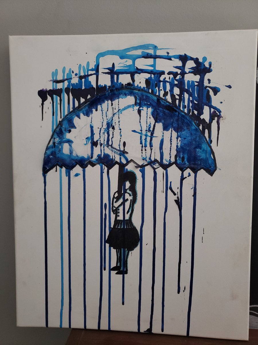 Ophio88's tweet photo. If you ever want an album cover made with human hands hit me up. Just give me an idea of what you want and I'll paint something up. Here is 3 of my pieces of work. 2 paintings and 1 with wite charcoal. https://t.co/vICYo4V7re