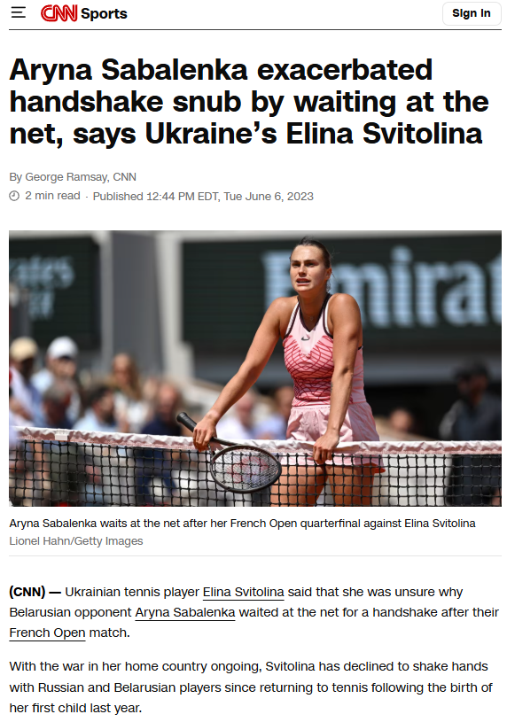 IndiaCrooks's tweet photo. #Russia #Tennis player #ArynaSabalenka was denied #Handshake by #Ukraine player #ElineSvitolina as she believed Ukraine in war with Russia. Sabalenka waited but Svitolina didn't show up. No remorse later. No #HandshakeControversy then, it passed quietly😎
#INDvPAK #AsiaCup2025 https://t.co/9CqgD3lVJd