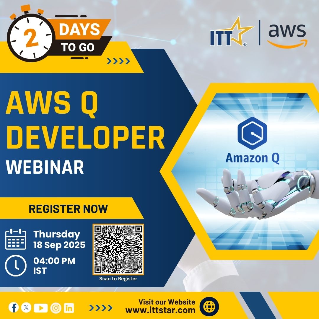 Team_ITTStar's tweet image. The countdown is on—just 2 days left!
This webinar is your chance to see how AWS Q Developer can remove bottlenecks, improve efficiency, and help you focus on meaningful coding.
📅 September 18 | 4 PM IST
🔗 Register before it’s too late: bit.ly/4gjgzCQ