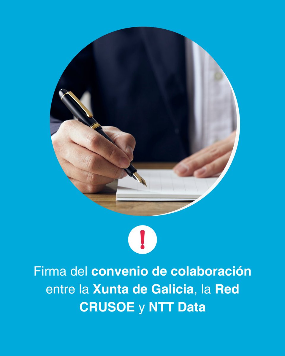 📅 Este viernes nos reuniremos con la #XuntadeGalicia y #NTTData España para la firma de un convenio de colaboración para el sostenimiento de la Cátedra Interinstitucional en Nuevas Tecnologías para la Digitalización.

#CRUSOE