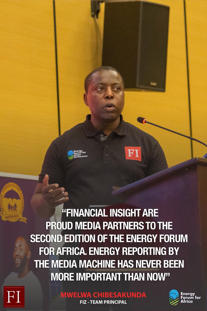 FinInsightZam's tweet image. 𝗙𝗜 𝗦𝗽𝗼𝘁𝗹𝗶𝗴𝗵𝘁

Mr. @chibesakundam , Team Principal at Financial Insight, emphasized that energy reporting has never been more critical as the company proudly partnered with the Energy Forum for Africa for its second edition.

#EFFA2025
#FinancialInsight
#Get2Know