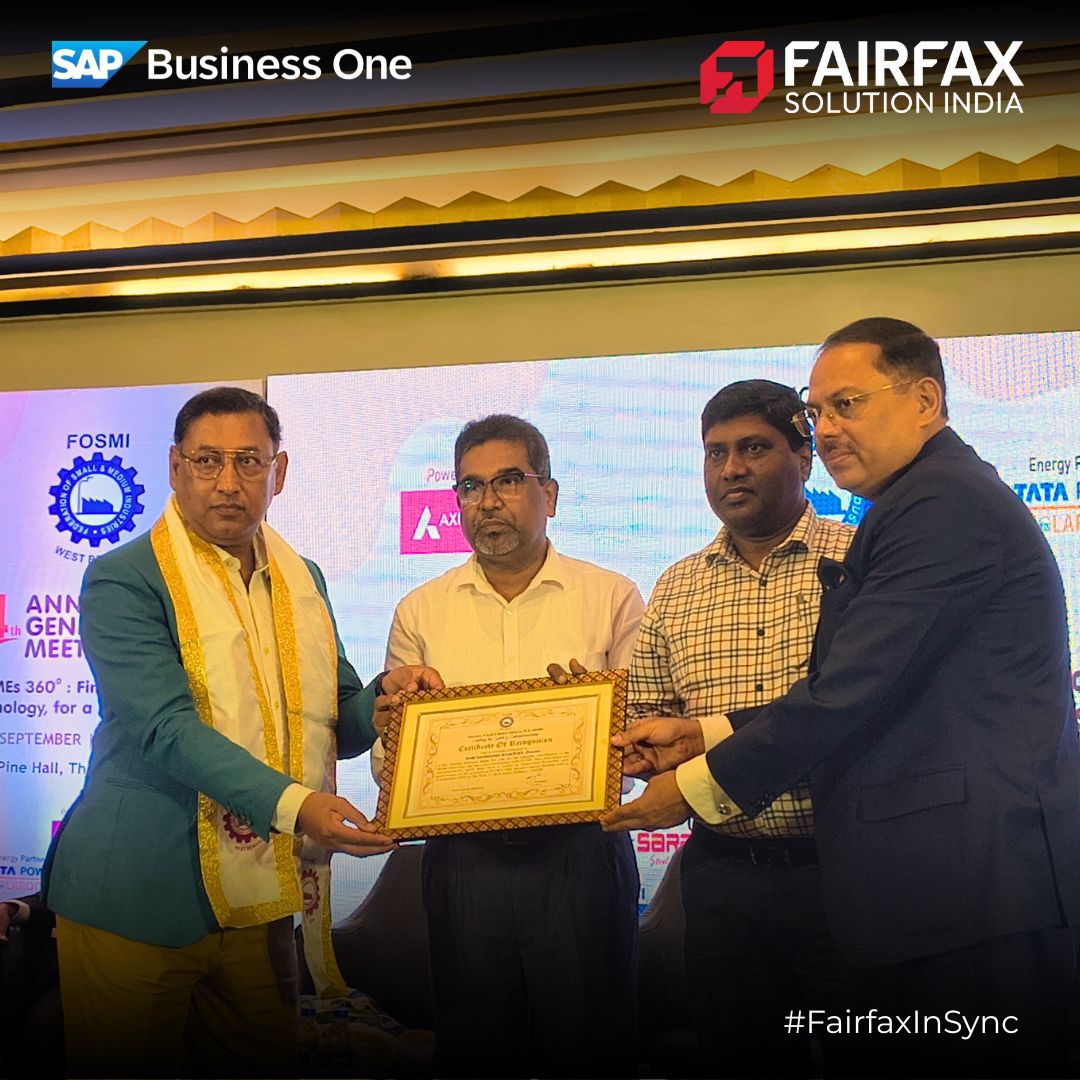 Fairfax_X's tweet image. Proud to support FOSMI’s 64th AGM at @thepark_kol! 
Insightful sessions on “MSME 360°: Finance, Safety &amp;amp; Technology” by leaders like @AxisBank, @TataPower  &amp;amp; @TataAIA_Life.
Honoured to see Mr. Sarbasis Banerjee felicitated at the event. ✨📸#FairfaxSolutions #FOSMI #FairfaxInSync