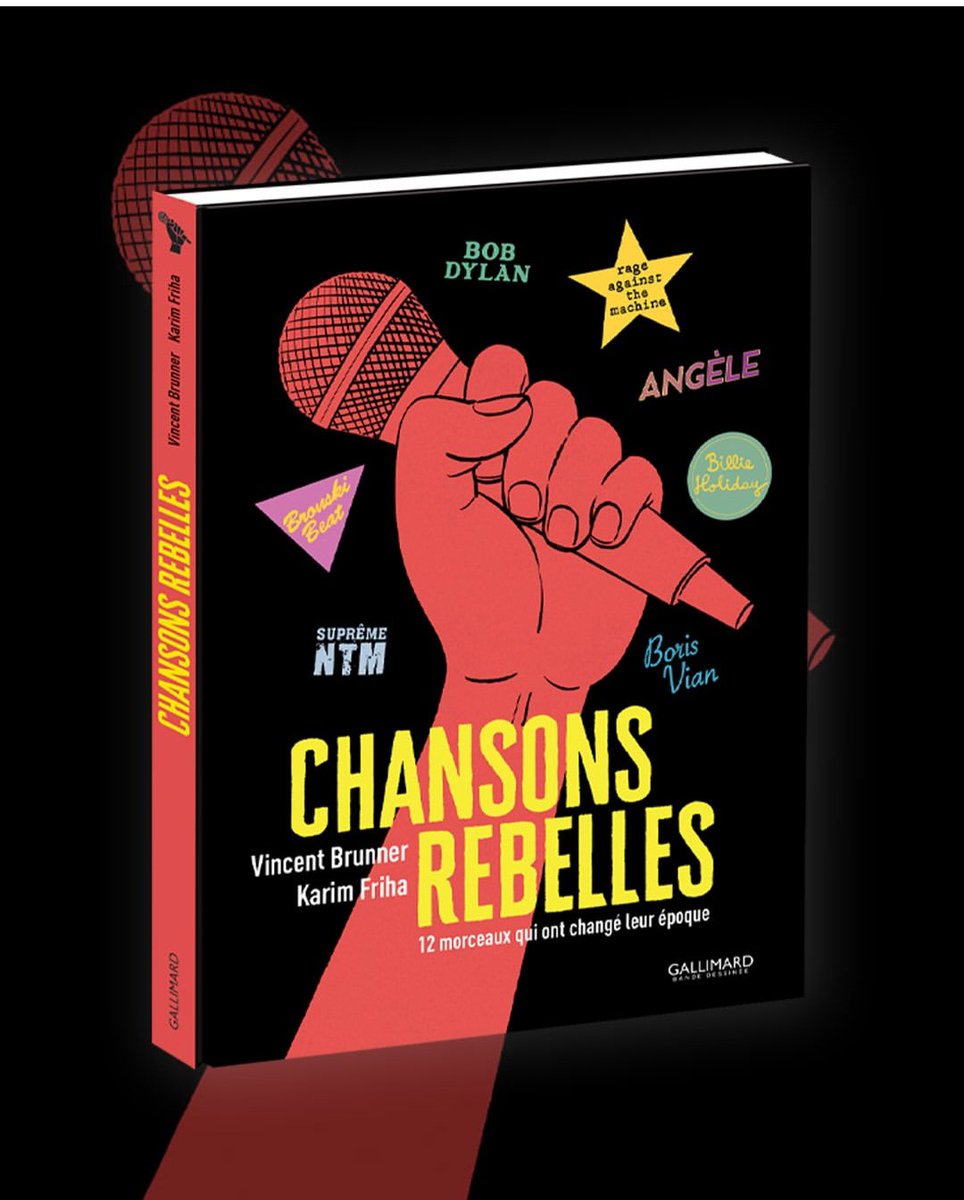 Dans un mois, le 15 octobre, Karim Friha et moi sortons chez <a href="/bdgallimard/">BD Gallimard</a> cette bande dessinée "Chansons Rebelles", l'histoire de douze chansons qui ont changé leur époque, de "Strange Fruit" à "Baraye" en passant par le "Déserteur" ou "Balance ton quoi". On a hâte !