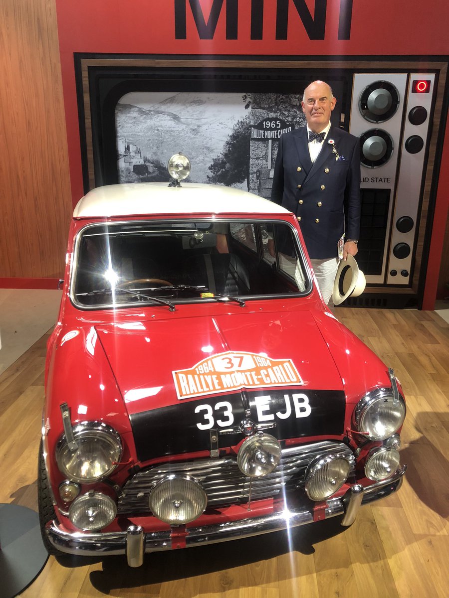 ClannaCards's tweet photo. In 1964 Paddy Hopkirk won the Rallye Monte-Carlo in his iconic Mini Cooper S. It was great to see the Mini at the @goodwoodrevival which is featured on our very popular #greetingcard #mini @PGLiveLondon #cars #posters https://t.co/B3fO0ALiv1