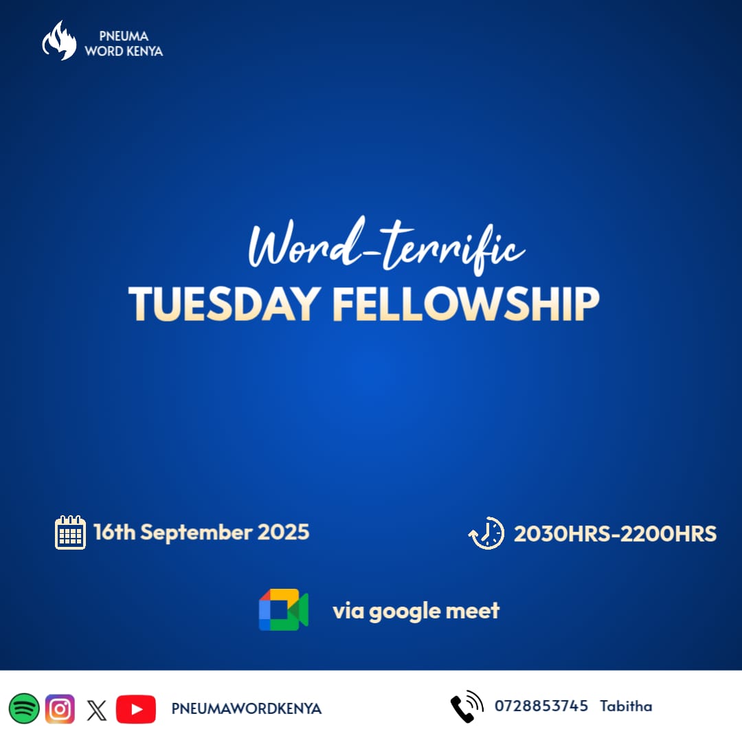 PneumaWordKenya's tweet photo. Tonight we gather to listen to the Word of God and be edified 💯
The Google Meet link:https://t.co/CCTj6LeurF
Invite as many as possible!
The Father is ready for you.
#PneumaFellowship
#TuesdayNightsWithGod
#InviteyourSquad https://t.co/1Tzb5KtzGd