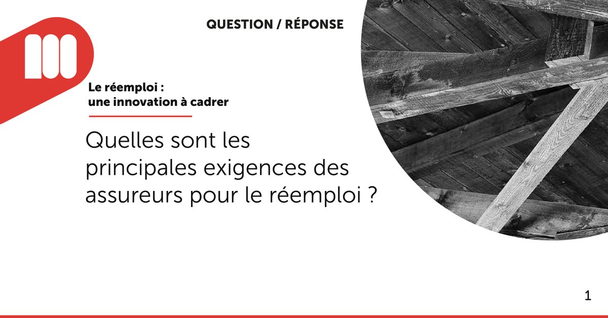 [Question-réponse]

Quelles sont les principales exigences des assureurs pour le réemploi ?

Retrouvez la réponse juste ici⤵️
bit.ly/3He9yWP

#Réemploi #concepteur #Teamarchi #ArchiMAF
