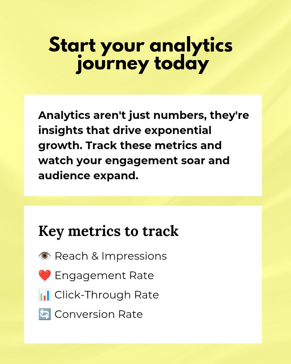 MIYA4Creatives's tweet photo. Why do analytics matter for social media growth? 

Because without them, you’re just guessing. Tracking the right metrics shows you what works, what doesn’t, and where to focus your energy:

✅Reach &amp; Impressions – How far your content is seen https://t.co/NkzFciTbAy