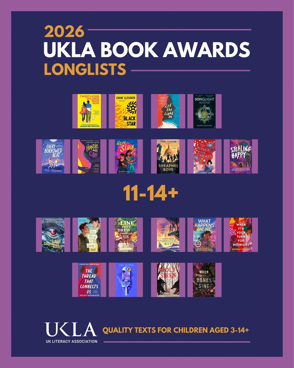 Out today! The longlists for the @uklitassociation UKLA Book Awards. Chosen by teachers and covering a range of genres, topics and themes, fiction and non-fiction. 

Check them out! 
#KidLitUK #UKLA26  #teachersbookawards

booksforkeeps.co.uk/longlists-for-…