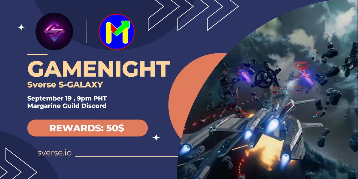 Ready to dive into the SVerse universe? 🌌
Join us for an action-packed Game Night where you’ll battle, create, and connect with fellow star-lords inside SVerse.io

🗓 Date: September 19, 2025
⏰ Time: 9PM (UTC+8)

For more details: t.me/MargarineGuild…