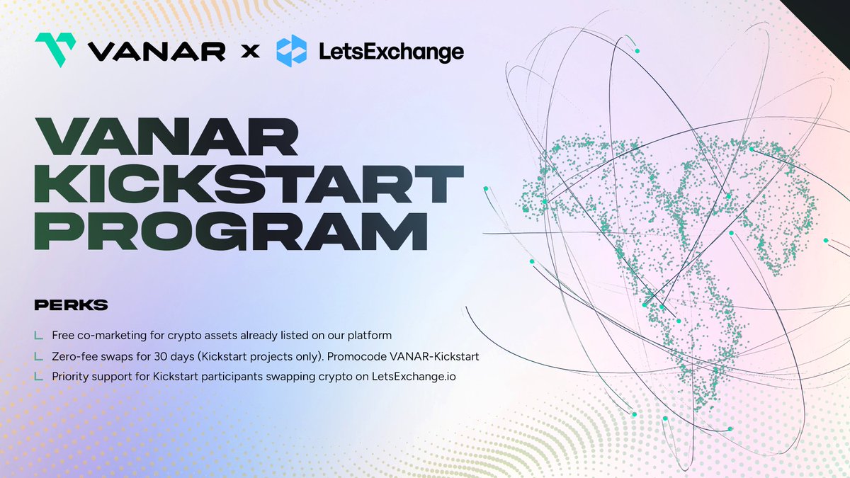 New Kickstart partner: @LetsExchange_io LetsExchange is a go-to crypto  exchange platform that supports 5,000+ cryptocurrencies across 300+  networks. Users can easily Swap, Bridge, Buy, or sell crypto, all in a  secure, intuitive