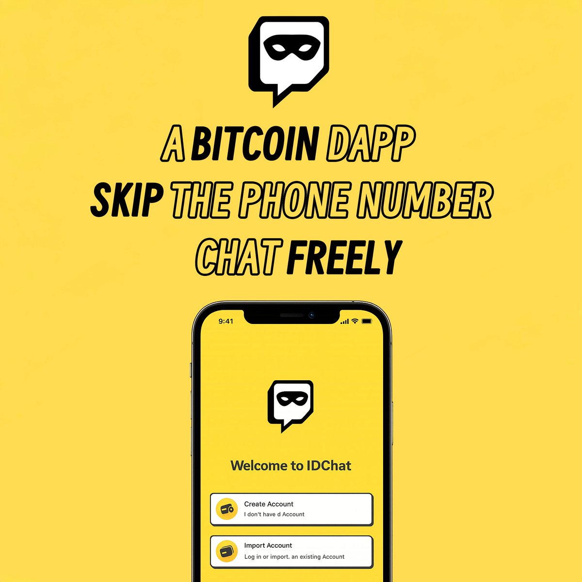 100 PERCENT built on #Bitcoin
And…
NO phone number
NO e-mail
ABSOLUTELY NO personal data
Just chat freely
#Web3 #PrivacyFirst