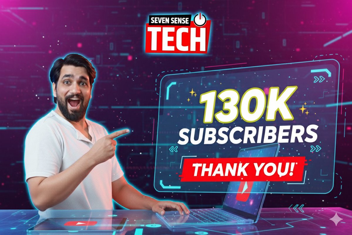 SevenSenseTech's tweet image. 🙏 Thank You, Tech Family! 🙏

We are now a 130K+ strong family on YouTube 🎉✨
This journey of Seven Sense Tech wouldn’t have been possible without your constant love, support, and trust. 💙
Let’s aim for 200K next! 🚀💪
#SevenSenseTech #130KFamily #ThankYou #TechCommunity