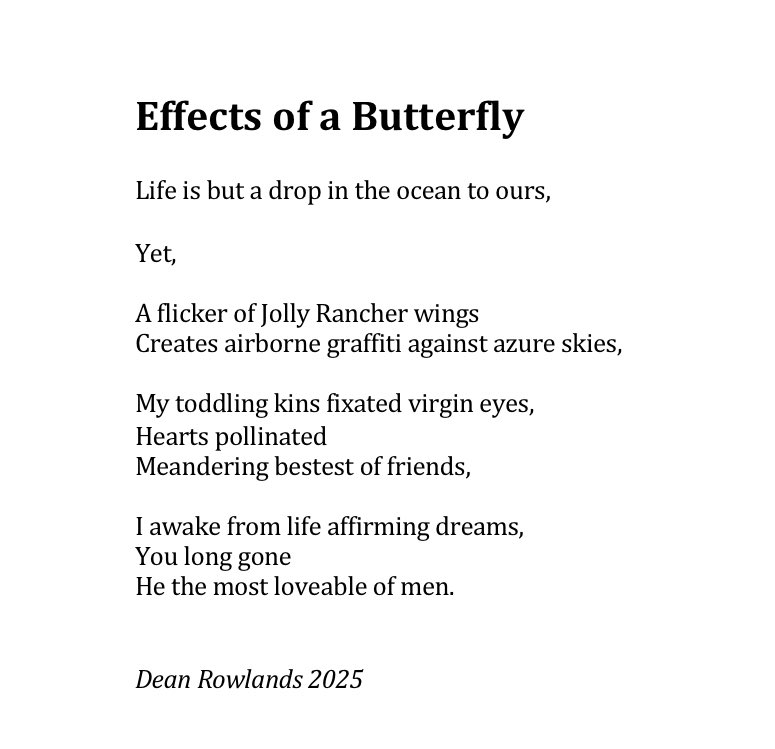 Morning all, today I’ve decided to capture a moment in time that I often dream about involving my brother and a butterfly. Hello <a href="/ITattum/">Ian Tattum</a> for this <a href="/TopTweetTuesday/">TopTweetTuesday</a> and thanks <a href="/MatthewMCSmith/">Matthew M C Smith</a> as ever for the platform. Enjoy your day Ian. I’ll be back later to read all.
