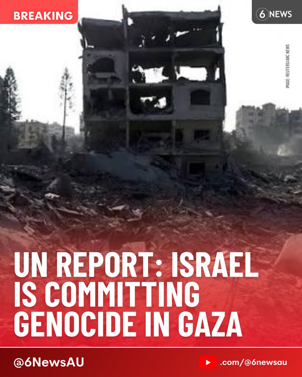 #BREAKING 🚨 Israel is committing genocide in Gaza, according to a report by a United Nations Commision of Inquiry

The report has found Israeli authorities have "intended to kill as many Palestinians as possible" and committed the crime against humanity of extermination