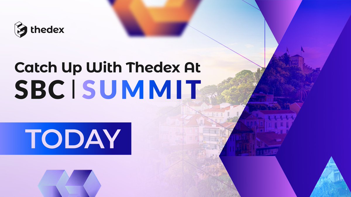 thedexcloud's tweet image. Thedex is at SBC Summit Lisbon 2025!

✅ Meet our team in Lisbon
🌐 Discover smarter business payments with Thedex
🤝 Connect with innovators and leaders

Don’t miss this opportunity. Let’s connect today at SBC!