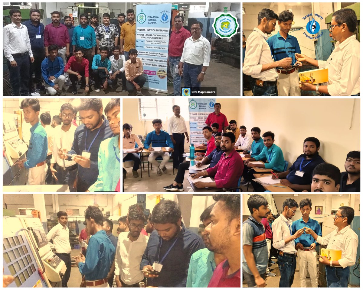 DpmuKolkata's tweet photo. Successfully completed the Assessment in Junior CNS Machinist at Indtech Enterprise, Utkarsh Bangla Kendra, Kolkata on 15-09-2025.
#UtkarshBangla #training #skills #cncmachining https://t.co/KkmoHZPSBP