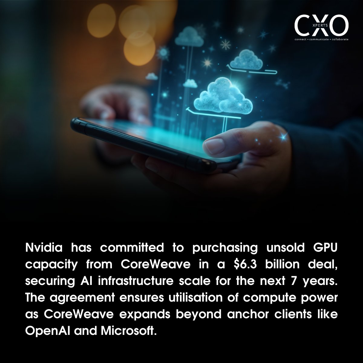 CXOXPERTS's tweet image. Nvidia signs $6.3B deal to guarantee CoreWeave’s cloud capacity till 2032.

cxoxperts.com/nvidia-corewea…

#CloudCompute #Nvidia