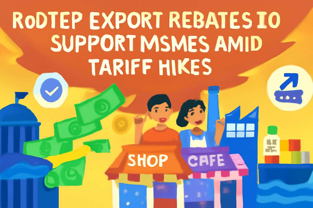 export_india007's tweet photo. Small businesses should explore government schemes like RoDTEP for export rebates. These could ease the sting of the new tariffs. #RoDTEP #MSMEsSupport https://t.co/iURDqHCwqV