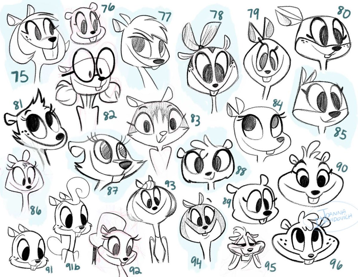 JoTheZette's tweet image. More and more &quot;Squash &amp;amp; Stretch!- development sketches for Tom Ruegger @rueggert done way back in 2016. 

#characterdevelopment #cartooncharacters #cartoonsketches #cartoonbear #cartoons #squirrel
