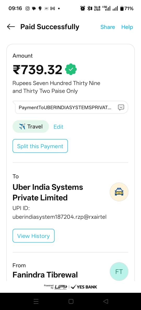 themarwariman's tweet photo. @Uber_India @Uber  

What kind of fraud are you guys doing? 

I booked a cab today morning &amp; the amount showed 508, when I reached the destination, it changed to 740, no change or route or anything. 

Now, I'm trying to register complaint in app, it is not showing the trip. WTF? https://t.co/F6Sud7Z8zW