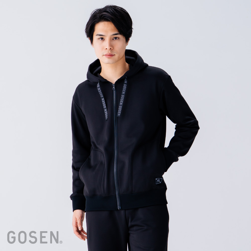 ゴーセン W2542 裏起毛ストレッチパーカー（ネイビー） サイズ SS