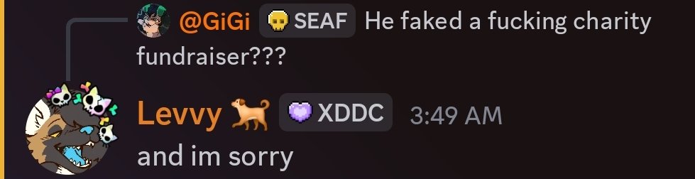 GiGiGulp's tweet image. Hi
I want to make it known that this mfer is a liar and a scammer who stole 2,000 dollars from multiple people, including me, manipulated artists into gifting him art with threats of self harm, and even raised fake charity fundraisers and pocketed the money for himself

🧵