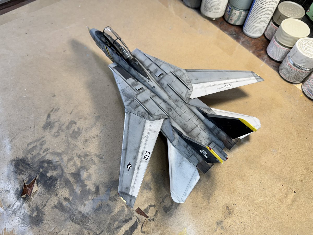 PopeOfPlastic's tweet photo. Finished 1/72 scale F-14, great kit! #tomcat #USNavy #navy #fighter https://t.co/TzHD422bjJ