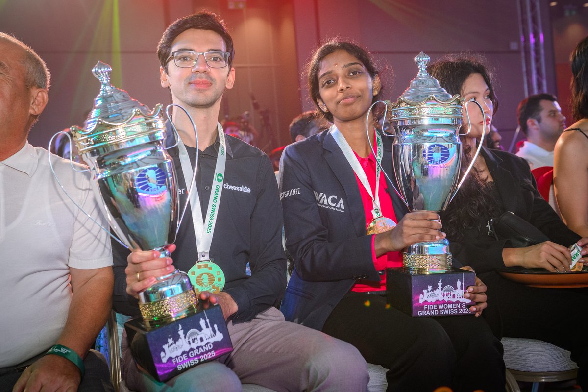 The gems 💎

Even proud is a small term here
Chess is life and theseplayers are the oxygen of chess 
Including Gukesh , divya and others as well
<a href="/FIDE_chess/">International Chess Federation</a> <a href="/anishgiri/">Anish Giri</a> <a href="/chesscom/">Chess.com</a> <a href="/ChessbaseIndia/">ChessBase India</a> <a href="/chessvaishali/">Vaishali</a> <a href="/rpraggnachess/">Praggnanandhaa</a> #FIDE
