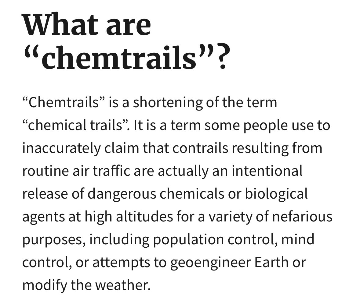 I will always be happy to answer questions about cloud seeding

I also think it may be imprudent for a congressional committee to pervert clips of <a href="/epaleezeldin/">Lee Zeldin</a> and insinuate videos of contrails are “chemtrails” when the <a href="/EPA/">U.S. EPA</a> website explicitly says otherwise (imaged here)