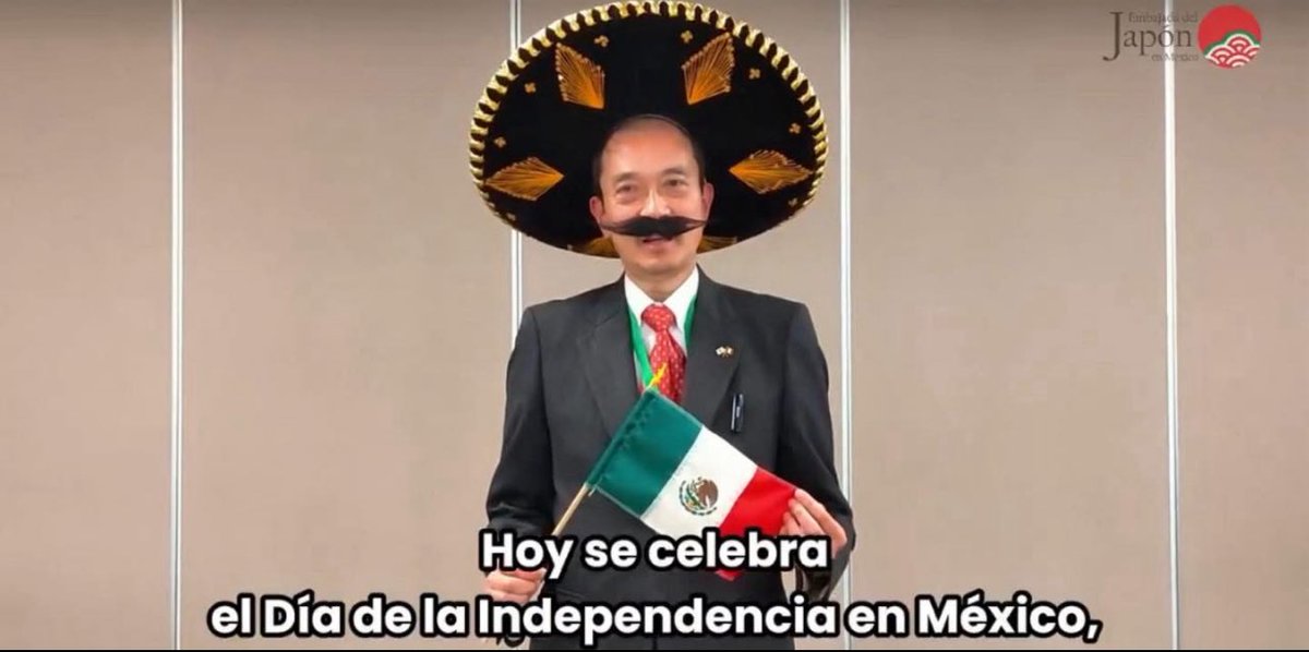Indie5051's tweet photo. La Embajada de Japón en México felicitando a nu país por su independencia. 🇲🇽🇯🇵 https://t.co/dVidUir7q9