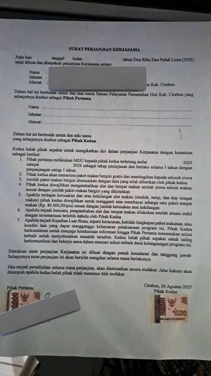 Surat Edaran Proyek Makan Beracun Gratis (MBG) 

Poin 7. Jika terjadi keracunan, dll pihak kedua tidak boleh mempublikasikannya.

Apakah ini sebagai bentuk pembungkaman?