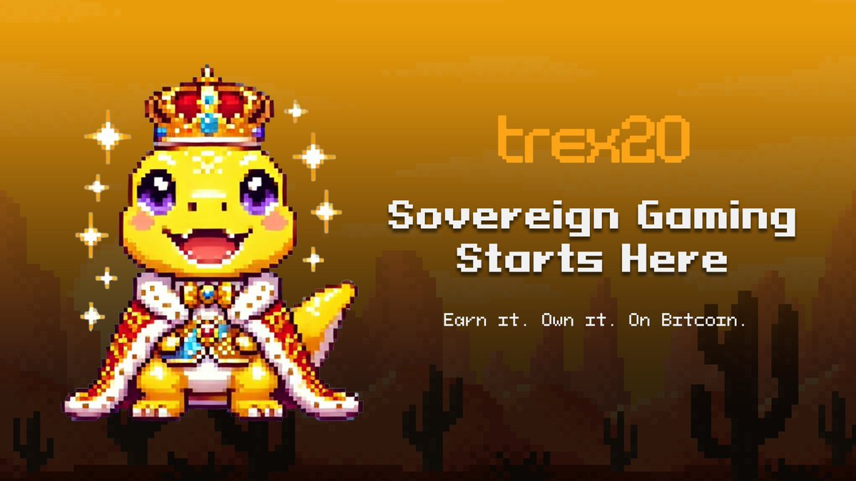 trex20_official's tweet image. 🎮 TREX20 isn’t just a game. It’s your GameFi universe.

Own your assets. Earn TX20. Trade NFTs.
No gas. No middlemen. Just pure Bitcoin-powered gaming.

Sovereign players play here.

#TREX20 #GameFi #BRC20 #NFTFi
