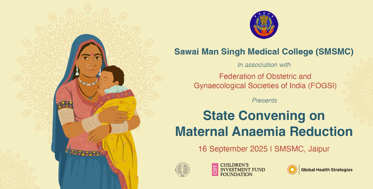 Global Health Strategies (@ghs) on Twitter photo GHS is partnering with <a href="/SMSMCJAIPUR/">SMS MEDICAL COLLEGE, JAIPUR, RAJASTHAN</a> and <a href="/fogsiofficial/">FOGSI</a> for a State Convening focused on a critical issue: reducing maternal anaemia. We're bringing together key government stakeholders and partners to advance the conversations around proven and new strategies to tackle this. GHS is partnering with <a href="/SMSMCJAIPUR/">SMS MEDICAL COLLEGE, JAIPUR, RAJASTHAN</a> and <a href="/fogsiofficial/">FOGSI</a> for a State Convening focused on a critical issue: reducing maternal anaemia. We're bringing together key government stakeholders and partners to advance the conversations around proven and new strategies to tackle this.