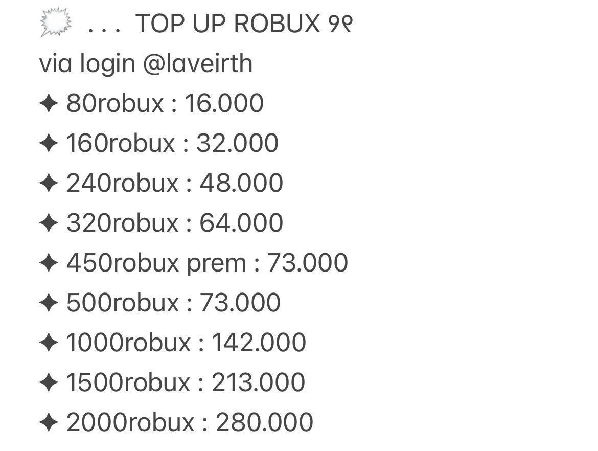 vee ~ top up robux tweet media