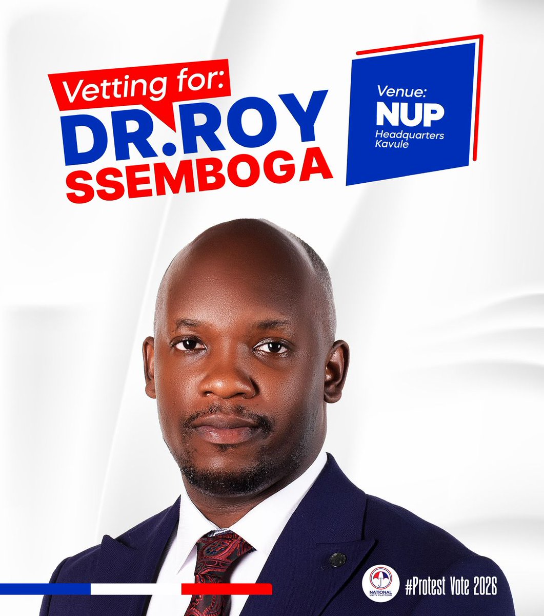 djcampusug's tweet photo. Vetting for Dr Roy Ssemboga is happening today at NUP Headquarters 
@lydiaavian256 
@RoySsemboga 
@AcholiBae 
@LindaEvelyn_N 
@NUP_Ug https://t.co/76PsPmDE3f