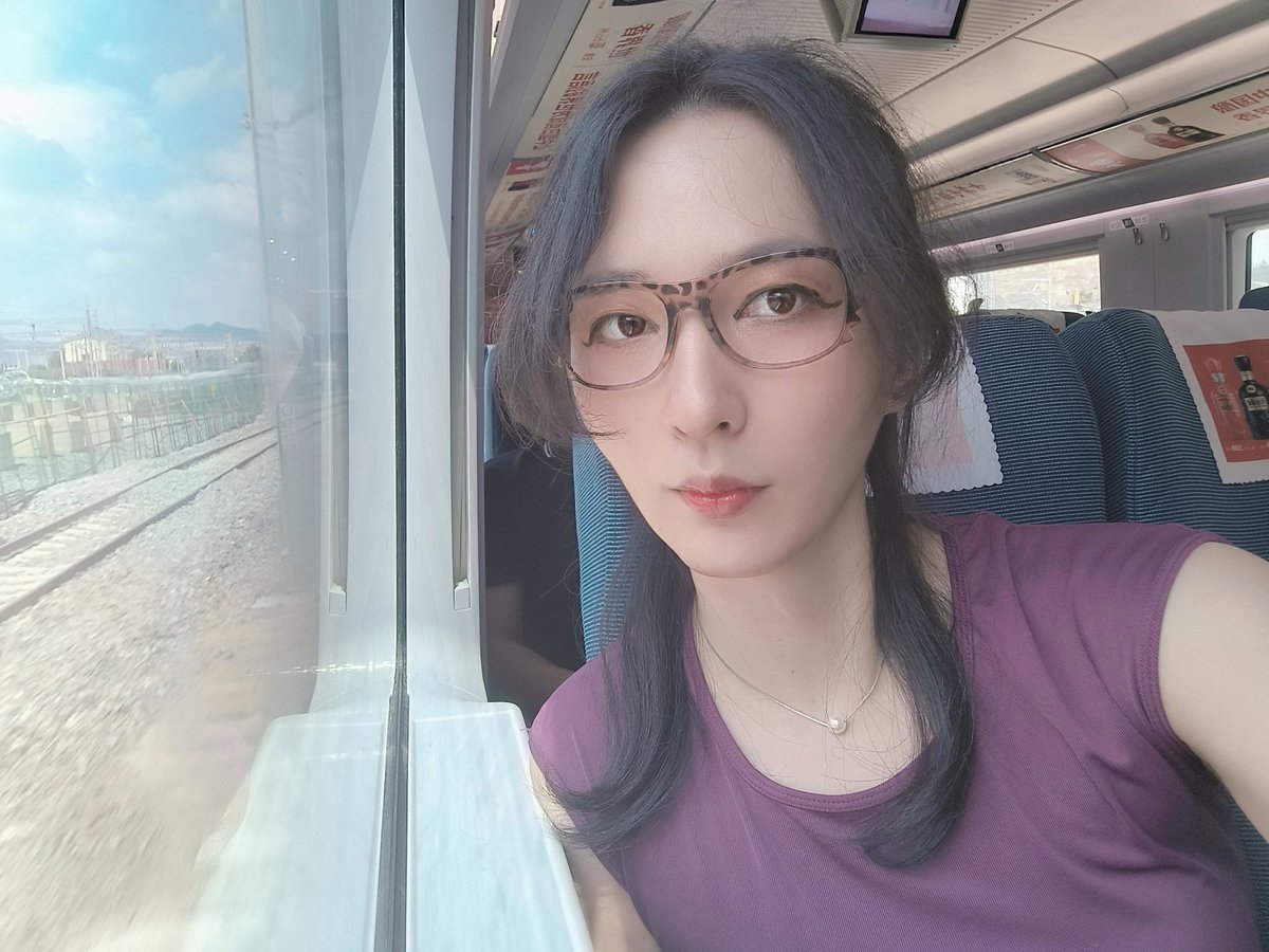 记录第一次女装坐高铁 #伪娘 #户外 #露出